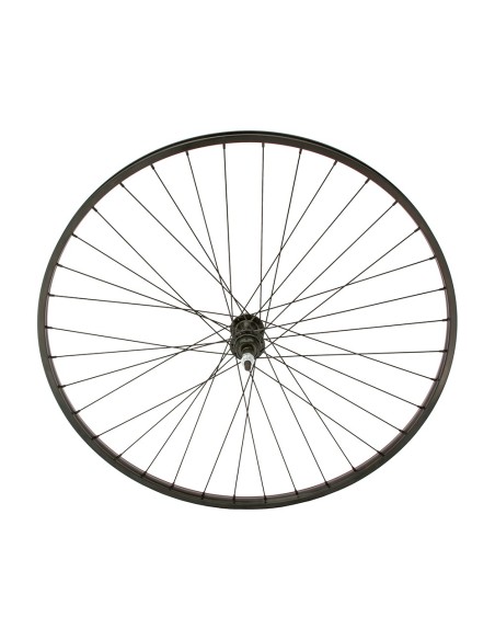 27 x 1 1/4 Alloy Free Wheel 36 Spoke 14gBlack 3/8 Axle Single Wall Black.